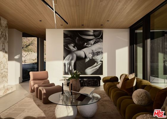 Interior, Living room, Recessed Lighting, Wooden Ceilings