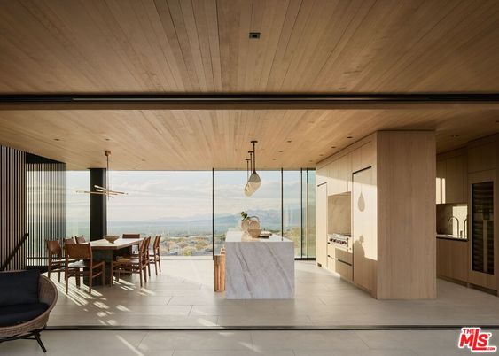 Dining room, Interior, Pendant Lights, Wooden Ceilings
