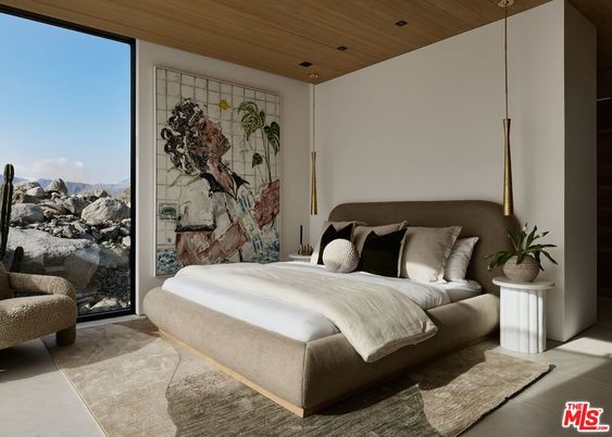 Bedroom, Interior, Recessed Lighting, Wooden Ceilings