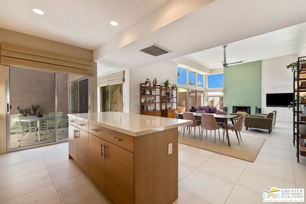 Dining room, Fireplace, Interior, Kitchen, Living room, Recessed Lighting