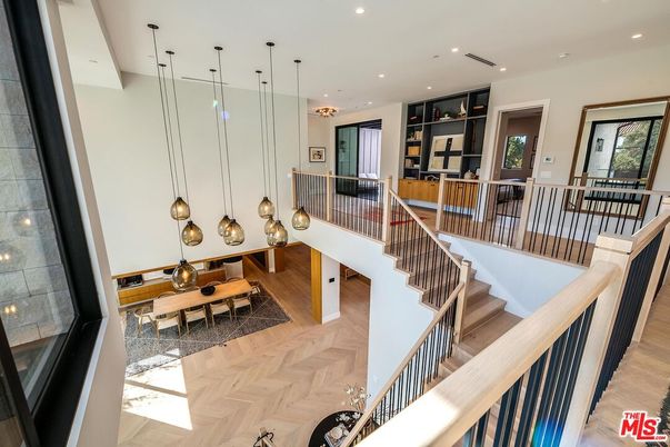Dining room, Interior, Pendant Lights, Recessed Lighting, Wood Texture Flooring