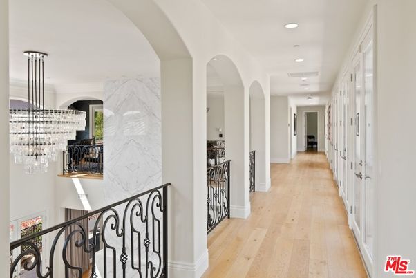 Interior, Marble Walls, Recessed Lighting, Wood Texture Flooring
