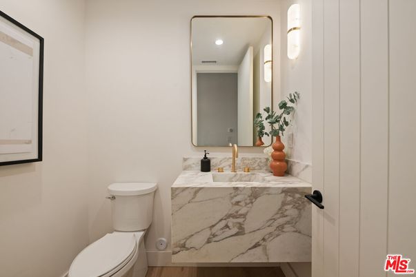 Bathroom, Interior, Recessed Lighting, Wood Texture Flooring