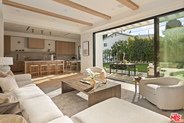 Interior, Kitchen, Living room, Recessed Lighting, Wooden Beams, Wood Texture Flooring