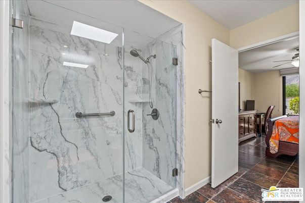 Bathroom, Glass Shower, Interior, Marble Walls