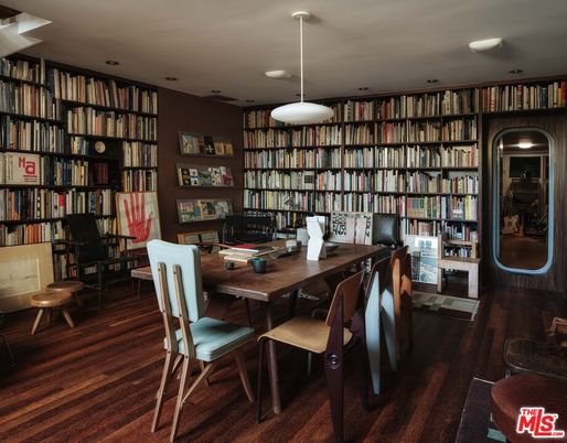 Home Office, Interior, Pendant Lights, Recessed Lighting, Wood Texture Flooring