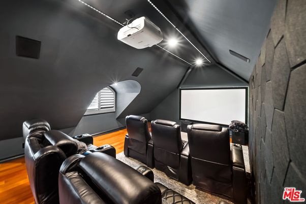 Home Theatre Room, Interior, Projection Screen, Theatre Room, Wood Texture Flooring
