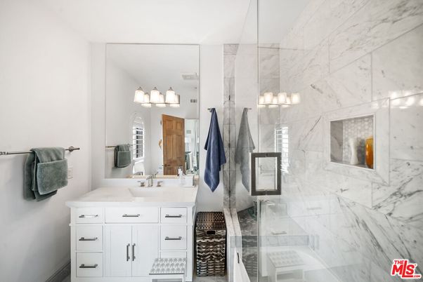 Bathroom, Glass Shower, Interior, Marble Walls