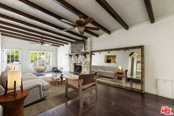 Fireplace, Interior, Living room, Wooden Beams, Wood Texture Flooring