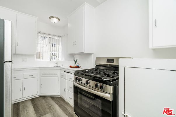 Interior, Kitchen, Stainless Steel Appliances, Wood Texture Flooring