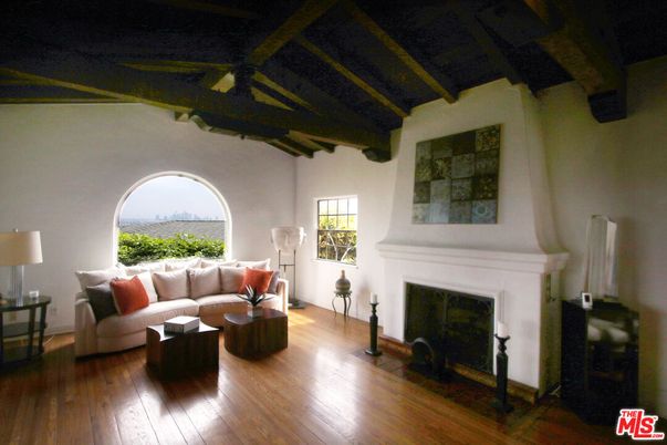 Fireplace, Interior, Living room, Wooden Beams, Wood Texture Flooring