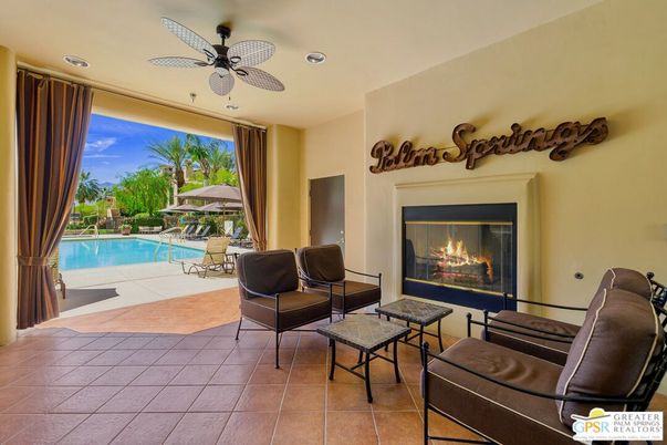 Fireplace, Interior, Living room, Pool, Recessed Lighting