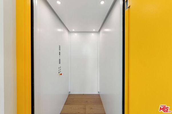 Elevator, Interior, Recessed Lighting, Wood Texture Flooring