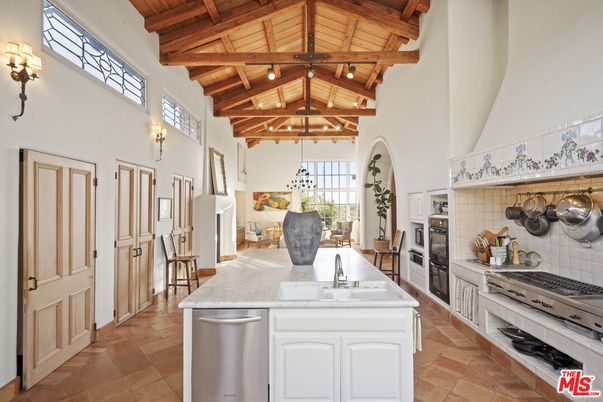 Interior, Kitchen, Pendant Lights, Stainless Steel Appliances, Wooden Beams, Wooden Ceilings