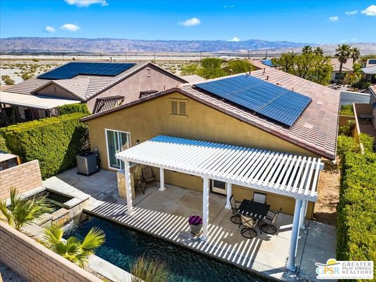 Exterior, Pool, Solar Panels