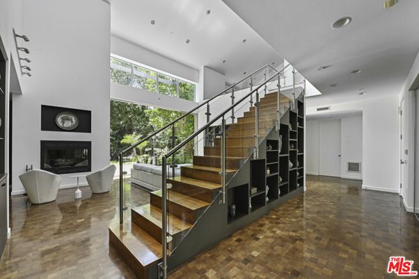 Fireplace, Interior, Recessed Lighting, Wood Texture Flooring