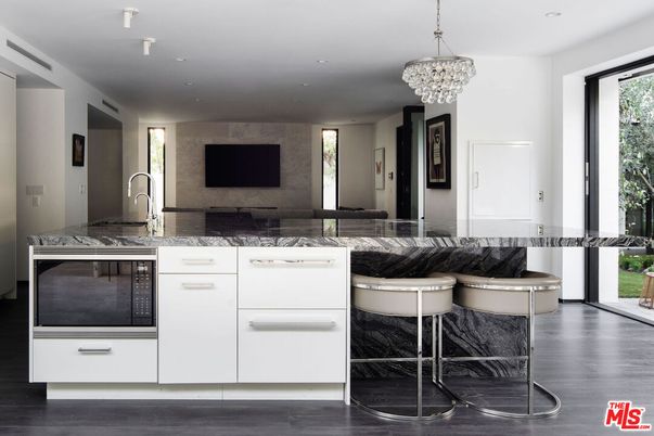 Chandelier, Interior, Kitchen, Recessed Lighting, Wood Texture Flooring
