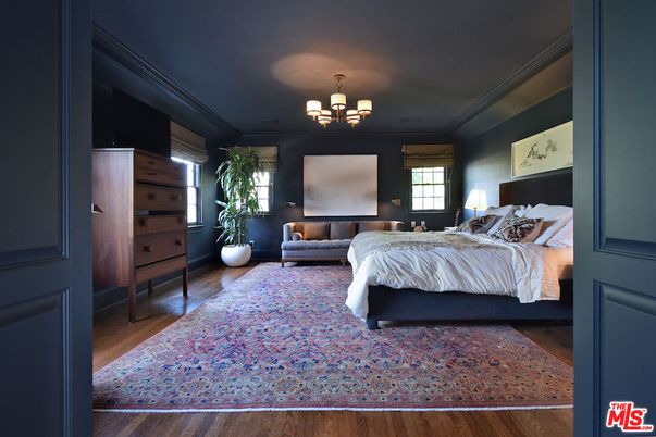 Bedroom, Chandelier, Interior, Wood Texture Flooring