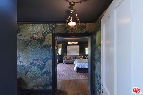 Bedroom, Chandelier, Interior, Pendant Lights, Wood Texture Flooring