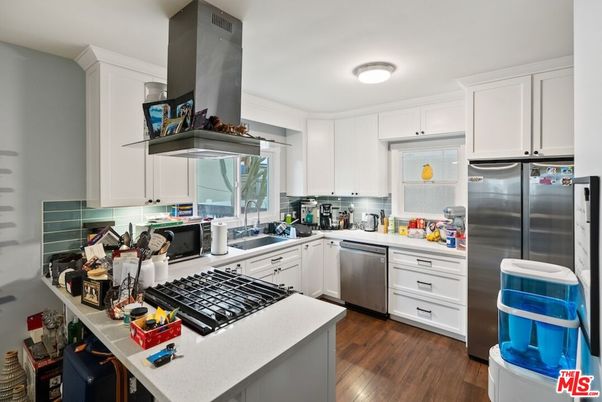 Interior, Kitchen, Stainless Steel Appliances, Wood Texture Flooring