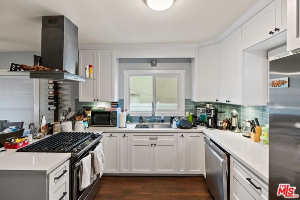 Interior, Kitchen, Stainless Steel Appliances, Wood Texture Flooring