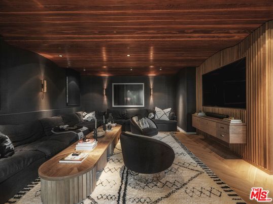 Interior, Living room, Recessed Lighting, Wooden Ceilings, Wood Texture Flooring
