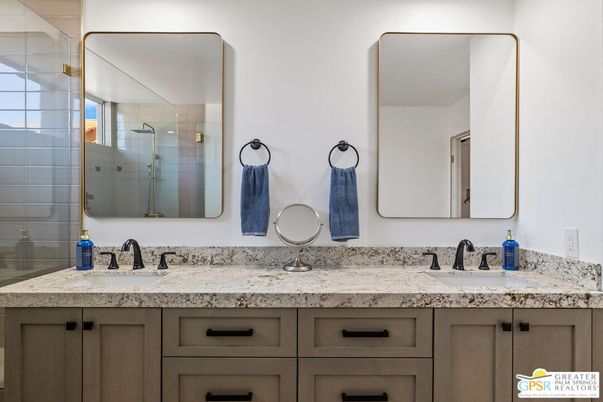 Bathroom, Dual Sink Vanities, Glass Shower, Interior