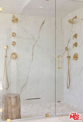Bathroom, Glass Shower, Interior, Marble Walls