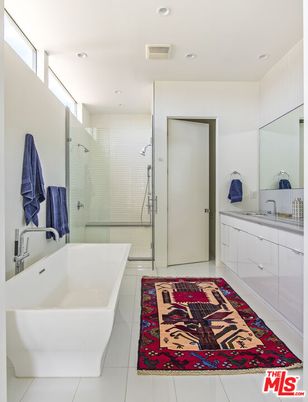 Bathroom, Free Standing Baths, Glass Shower, Interior, Recessed Lighting