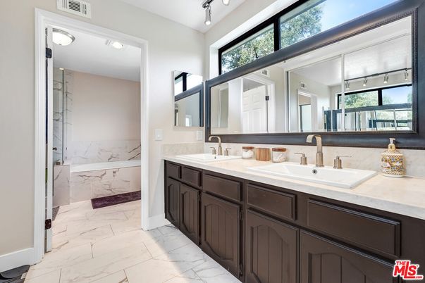 Bathroom, Dual Sink Vanities, Interior, Marble, Marble Walls