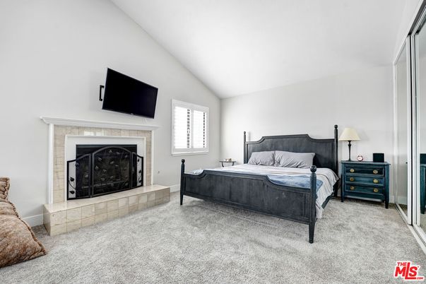 Bedroom, Fireplace, Interior