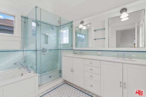 Bathroom, Dual Sink Vanities, Glass Shower, Interior