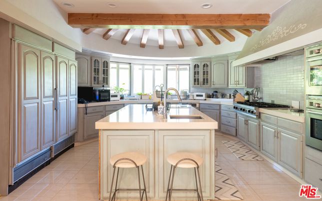 Interior, Kitchen, Recessed Lighting, Stainless Steel Appliances, Wooden Beams