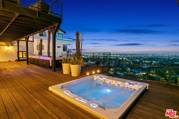 Exterior, Hot Tub, Wood Texture Flooring