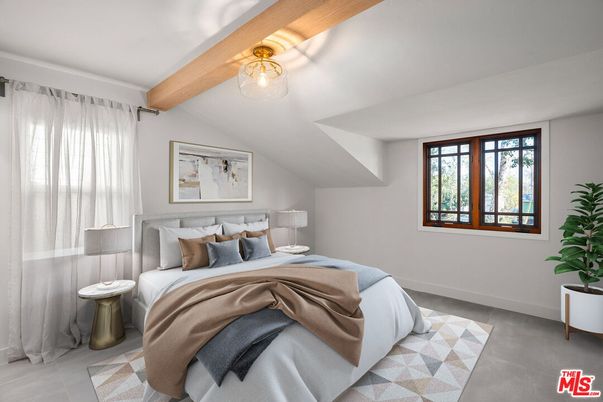Bedroom, Interior, Wooden Beams