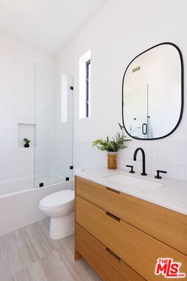 Bathroom, Glass Shower, Interior, Wood Texture Flooring