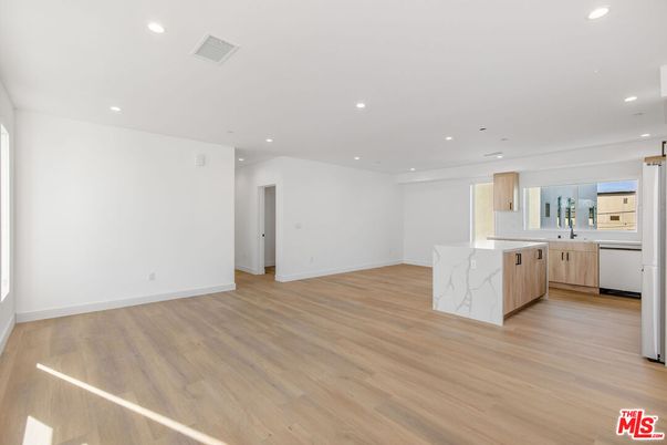 Interior, Kitchen, Recessed Lighting, Wood Texture Flooring