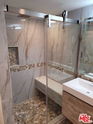 Bathroom, Glass Shower, Interior, Marble Walls