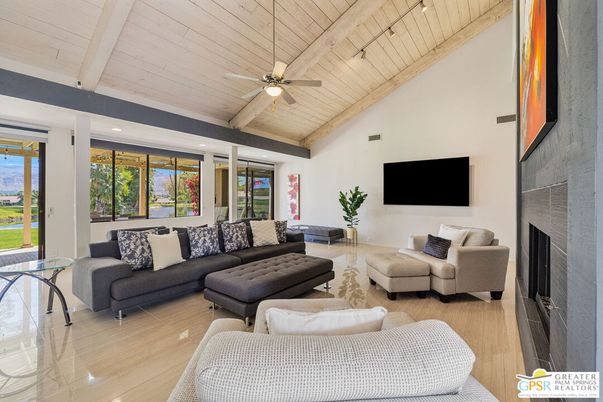 Fireplace, Interior, Living room, Recessed Lighting, Wooden Beams, Wooden Ceilings, Wood Texture Flooring