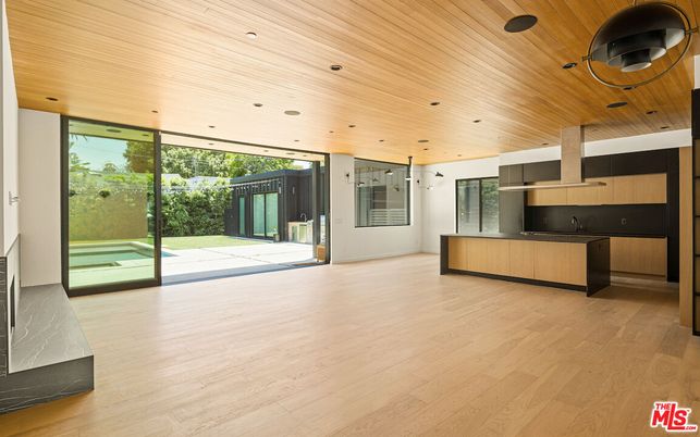 Interior, Kitchen, Recessed Lighting, Wooden Ceilings, Wood Texture Flooring