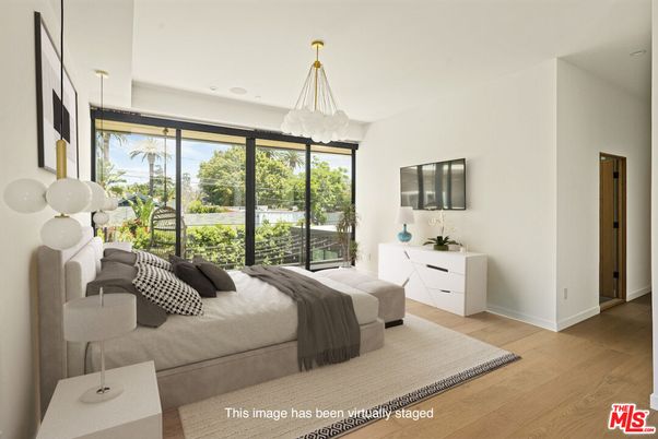Bedroom, Interior, Pendant Lights, Recessed Lighting, Wood Texture Flooring
