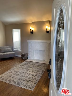 Bedroom, Fireplace, Interior, Wood Texture Flooring