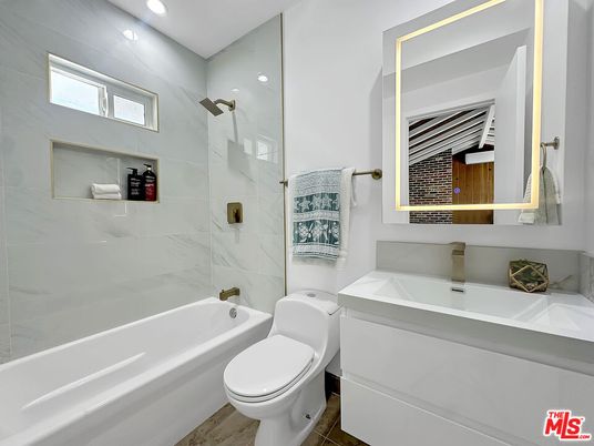 Bathroom, Glass Shower, Interior, Marble Walls, Recessed Lighting