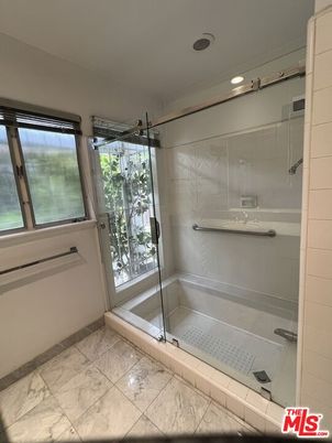 Bathroom, Glass Shower, Interior, Marble, Recessed Lighting