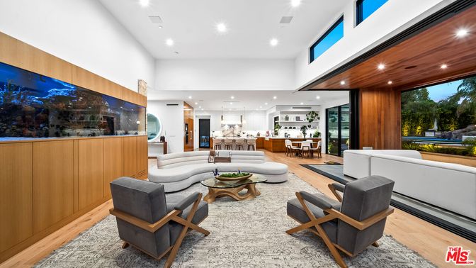 Dining room, Interior, Kitchen, Living room, Pendant Lights, Recessed Lighting, Wooden Ceilings, Wood Texture Flooring, Wooden Walls