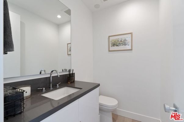 Bathroom, Interior, Recessed Lighting, Wood Texture Flooring