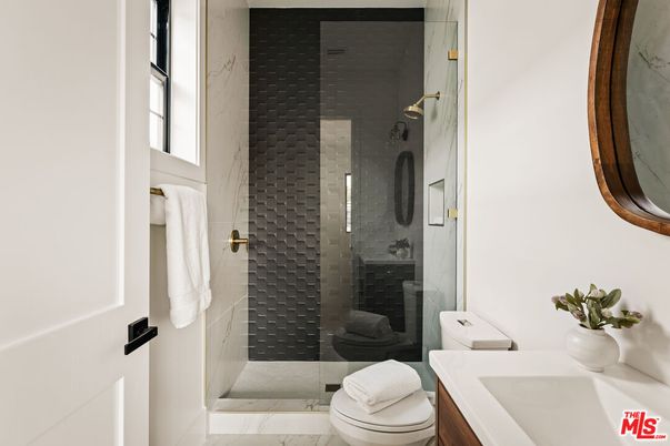Bathroom, Glass Shower, Interior, Marble Walls