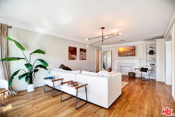 Fireplace, Interior, Living room, Pendant Lights, Wood Texture Flooring