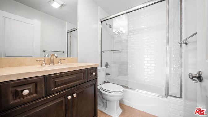 Bathroom, Glass Shower, Interior, Wood Texture Flooring