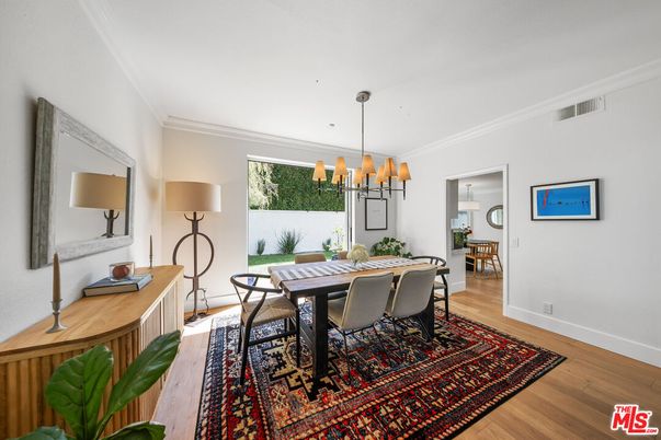 Chandelier, Dining room, Interior, Pendant Lights, Wood Texture Flooring